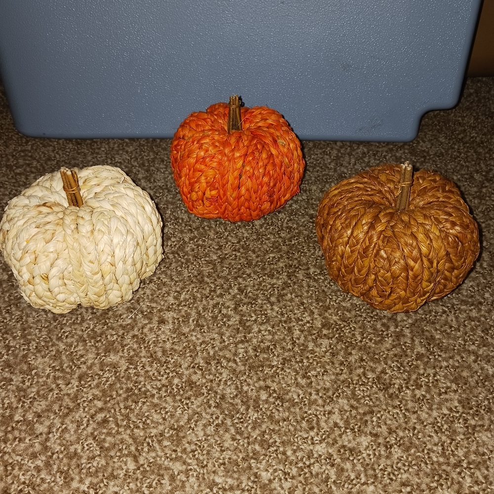 Set of 3 cute decorative pumpkins
